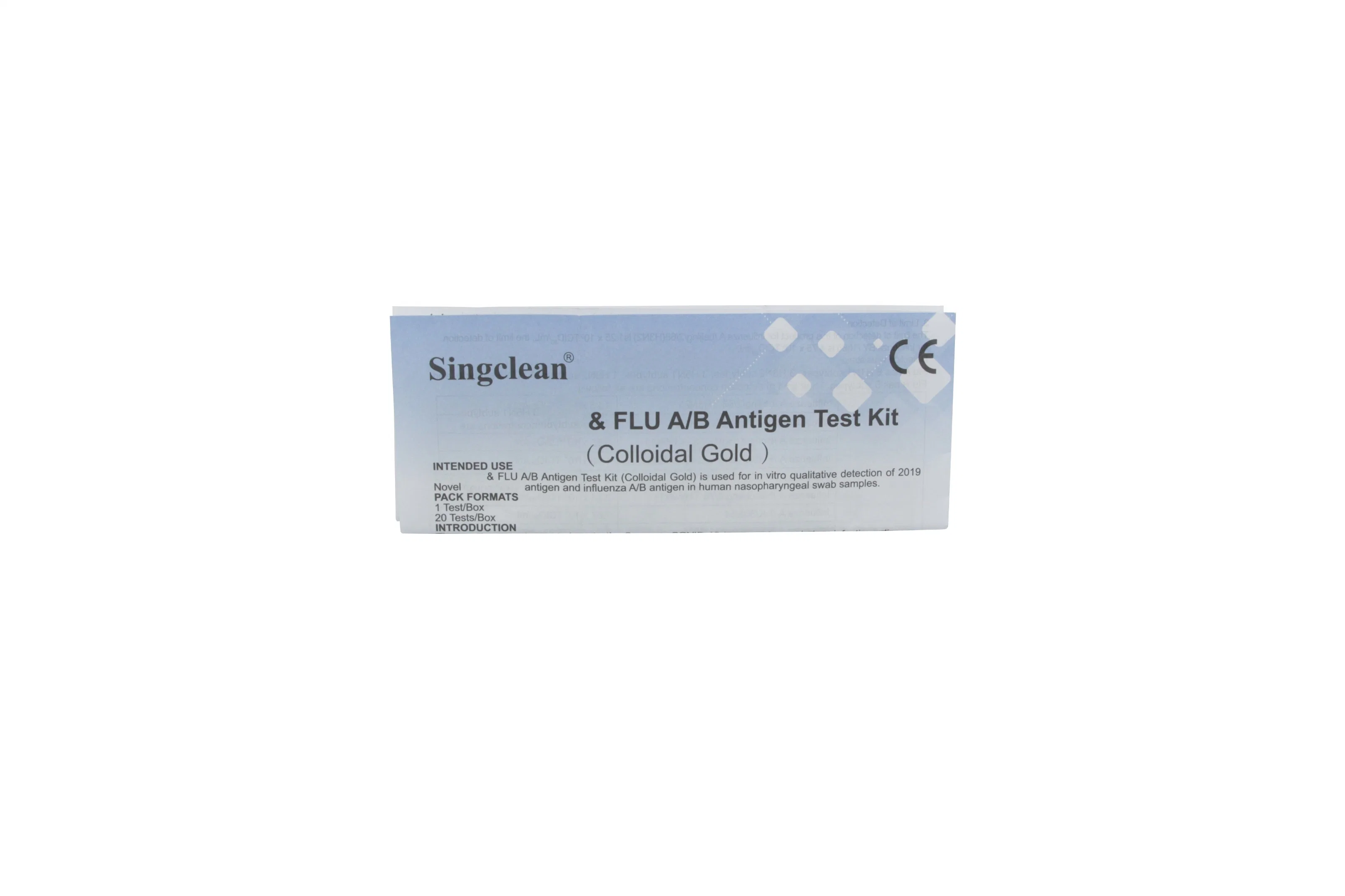 Combinação CE de várias especificações e tira de teste de antigénio a/B do vírus da limpeza simples (Método Colloidal Gold)