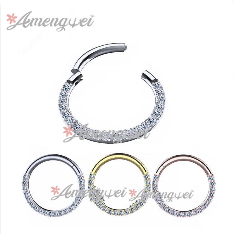 ASTM F316 Titanium Hinged Segment Ring Segment Clicker Body Piercing Jewelry 16g/1.2mm