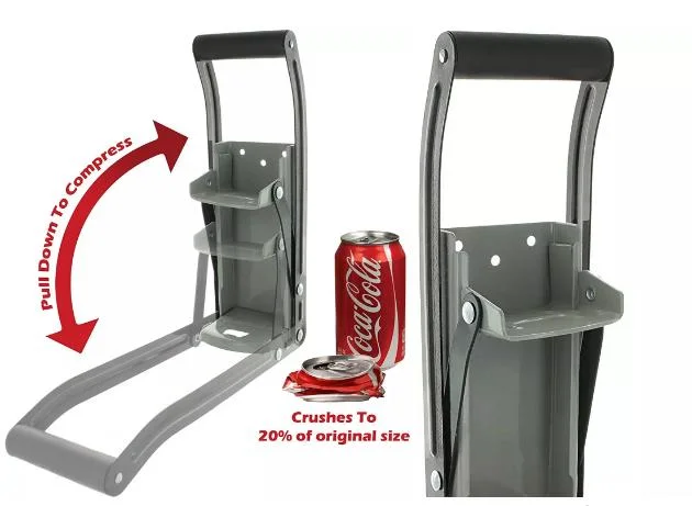 Aluminum Can Crusher Wall Mounted Soda Beer Smasher Eco-Friendly Recycling Tool