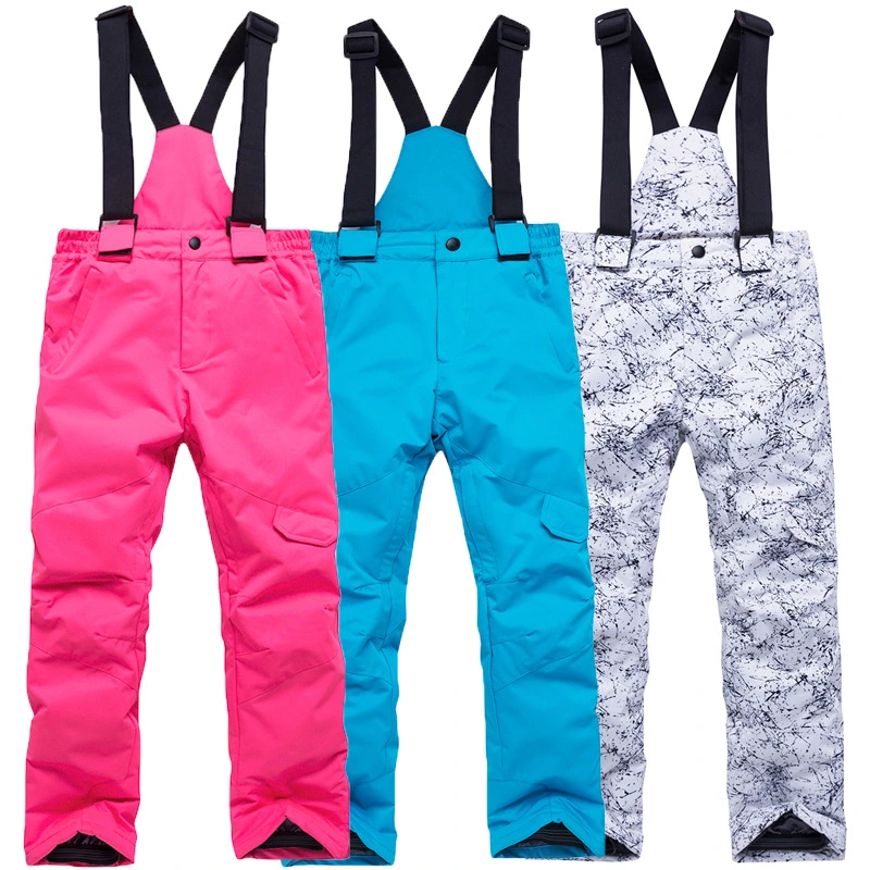 Novas calças de esqui para rapaz e rapariga Esportes ao ar livre quentes Vestuário de neve