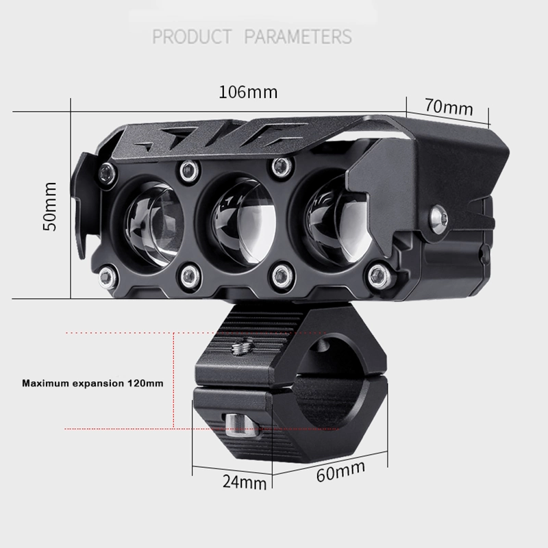 Водонепроницаемая рабочая лампа HD 3Lens Car 6500K 3000K Yellow 3 дюйма Светодиодные противотуманные фары 24 в, дополнительный световой свет