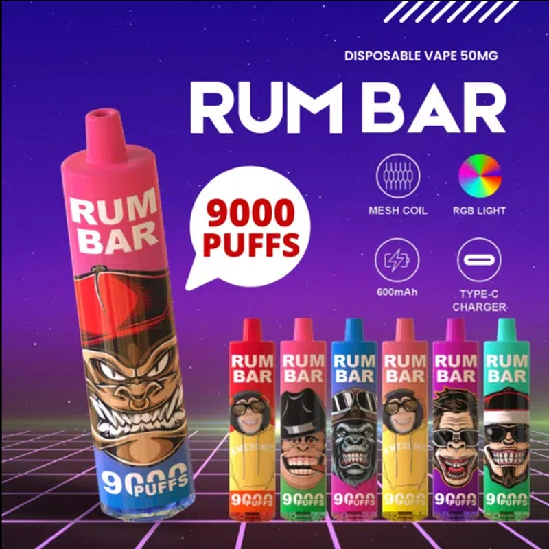 Best Selling Disposable E Cigarette Rum Bar 9000 Puff Elf Fume Extra RGB Vape