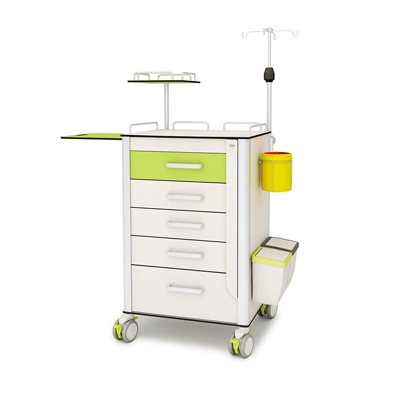 Furniture Manufacturer Direct Sales Stainless Steel New Nurse Mobile Drug Medicine Crash Cart Patient Emergency Hospital Medical Trolley