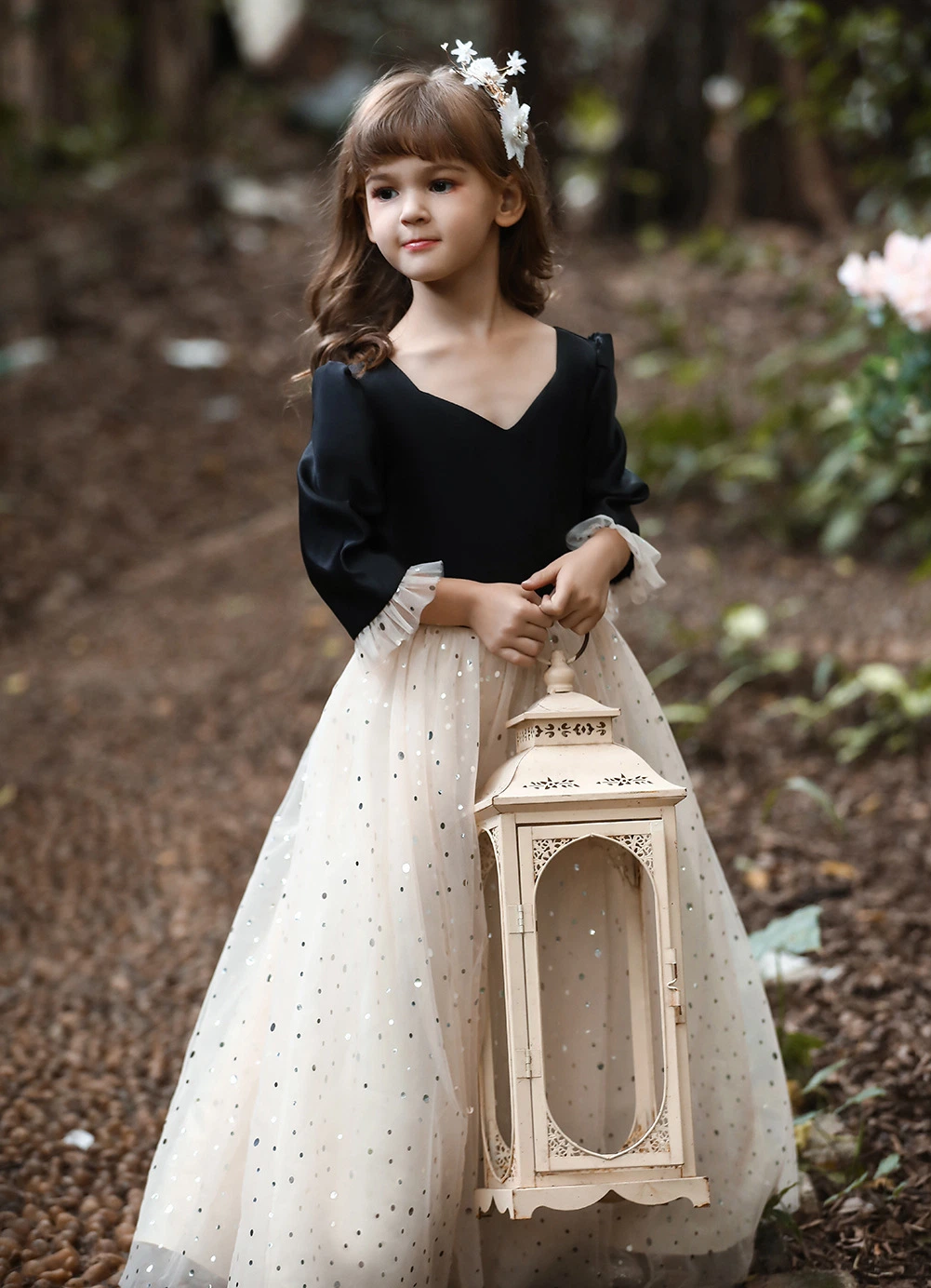 Summer Princess Dress for Girls Birthday Wedding Gown Kids Girl Party Dress Bow Embroidered Trailing Bridesmaid Dresses