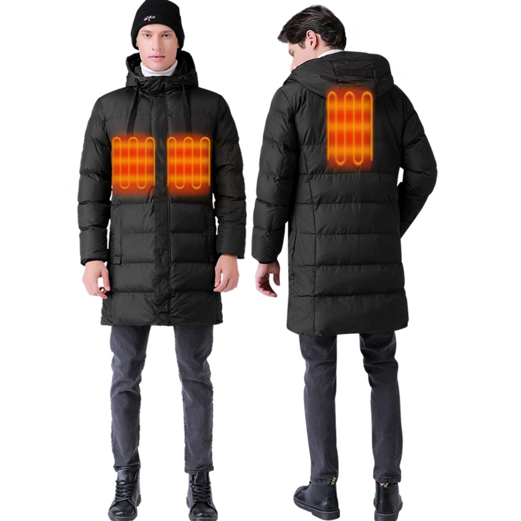 El invierno largo espesa capa de algodón abajo Calefacción Calefacción Calefacción eléctrica USB de grafeno abrigo ropa de algodón chaqueta caliente