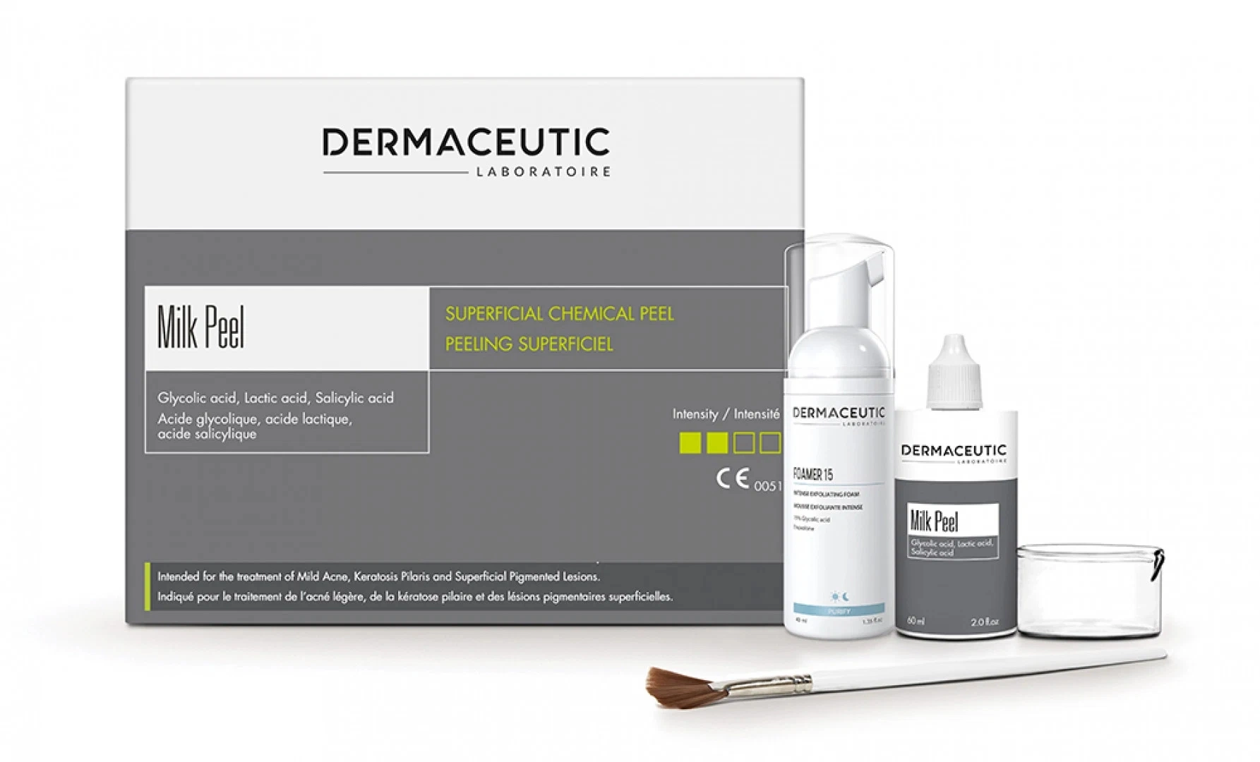 Dermaceutic Milk Peel Body Whitening e Lighten Acne Marks Making A pele brilhante Glutax branqueamento da pele