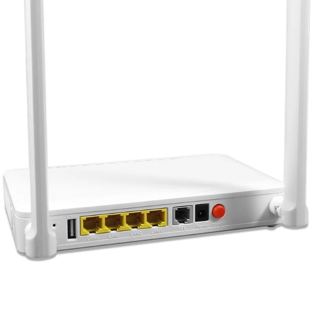 Neues FTTH-Glasfasermodem GEPON auf Englisch Firmware 4GE 1pots Externe Antenne GPON ONU F670L