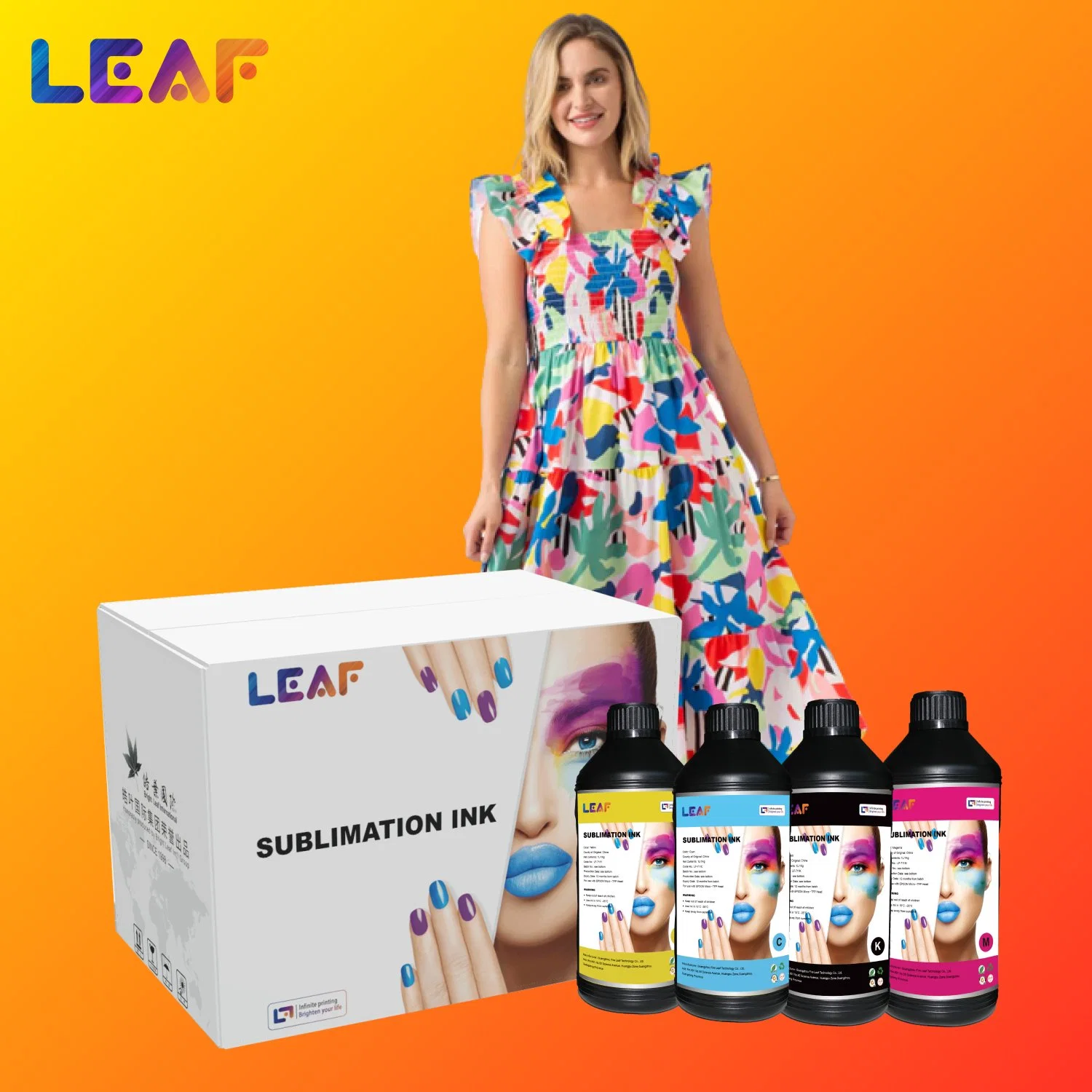 Leaf High Premium Wholesale Heat Press Dye Sublimation Ink for Large Format Inkjet Printing