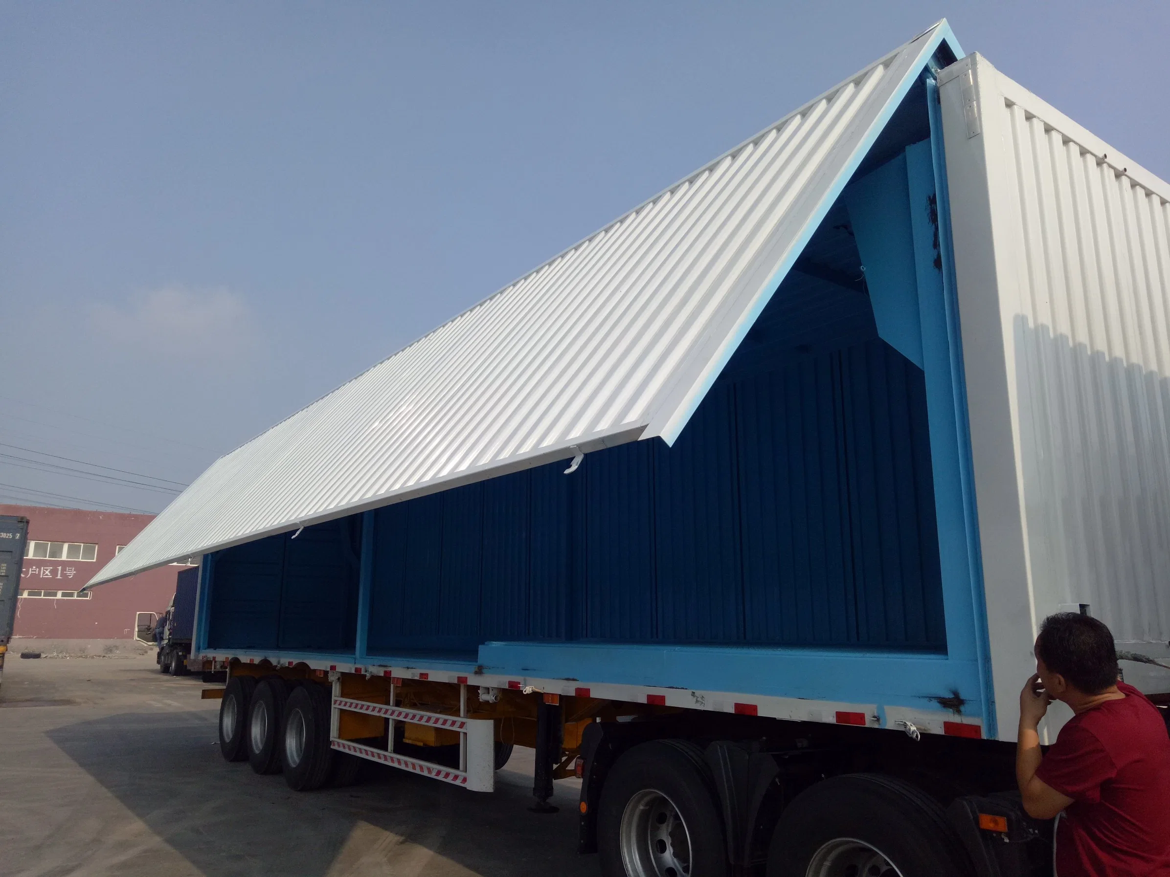 Luen 4 Axle Standard Box Semi Trailers Grain Bulk Cargo Transportation