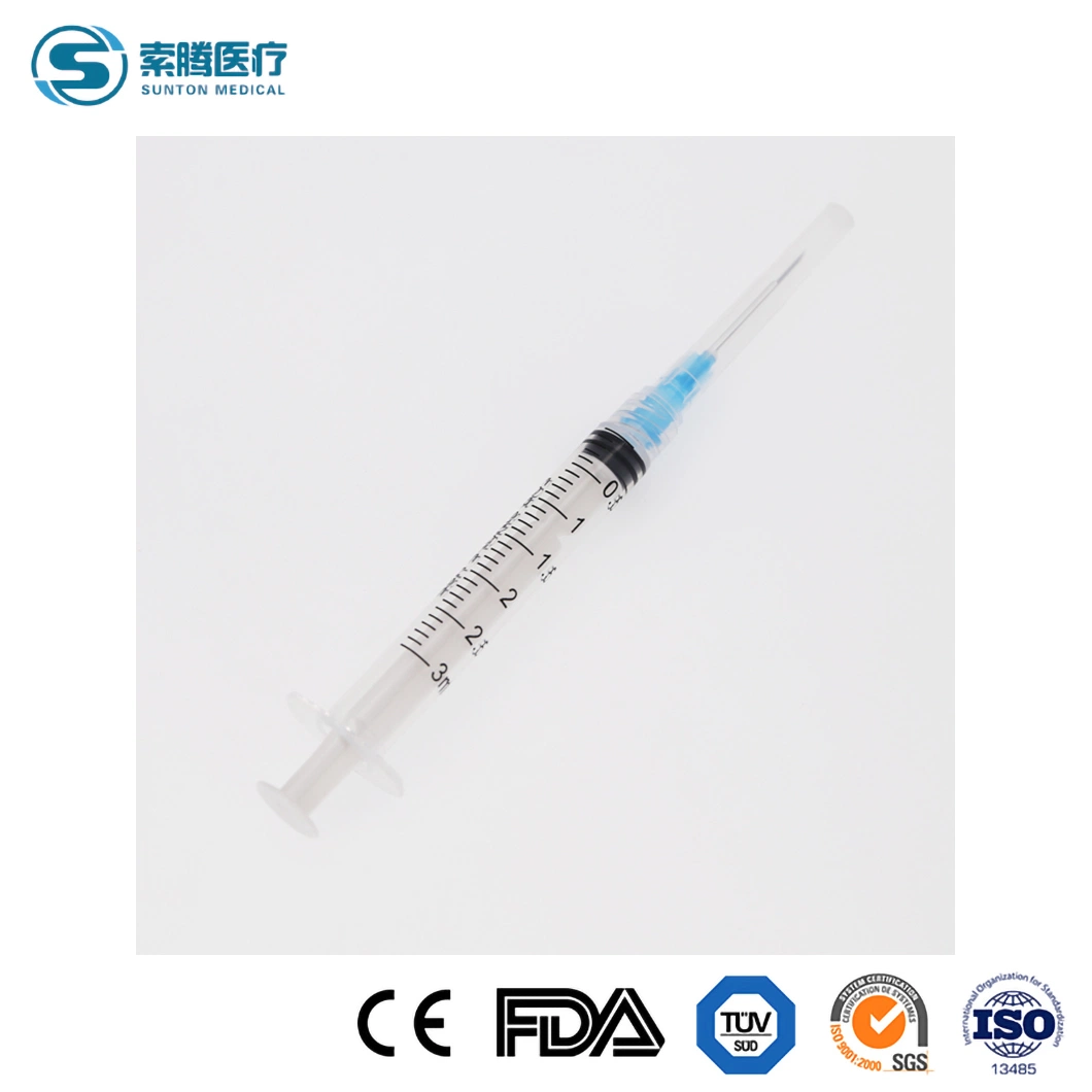 Sunton 30cc Syringe China Insulin Syringe Supplier Safety Needles and Syringes Disposable Plastic Sterile 1ml Luer Lock Syringe/Epidural Syringe with CE