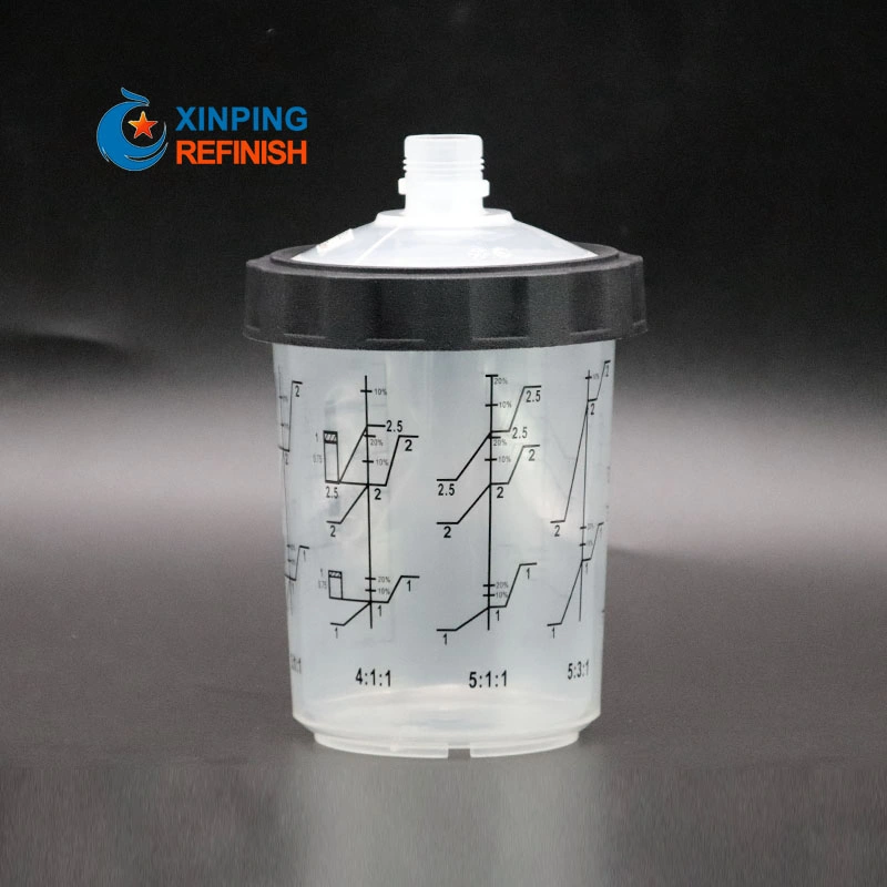 Custom Printing Transparent 400cc Spray Paint Cup in Stock