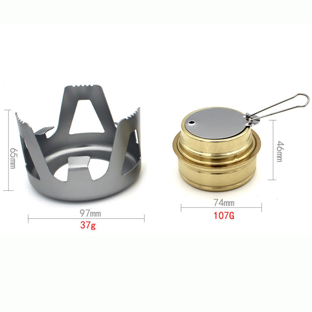 Mini Alcohol Stove for Backpacking, Portable Mini Alcohol Burner, Lightweight Brass Burner with Aluminum Stand for Hiking Camping Wyz13301