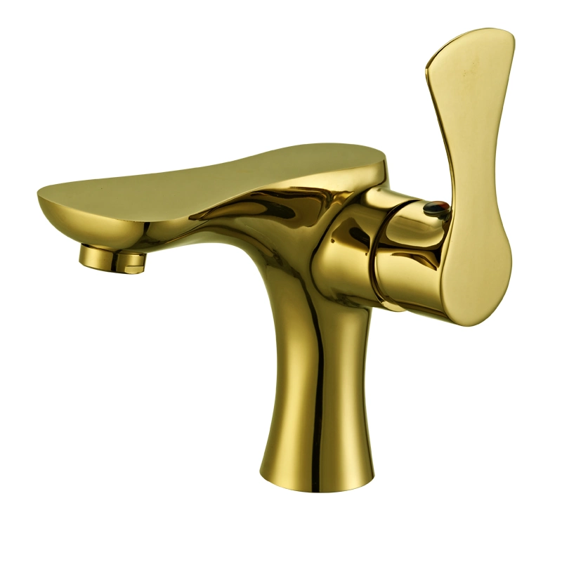 Single Lever Golden Finish Bath Shower Faucet Mixer for Bathroom