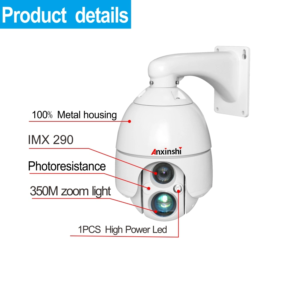 5MP 1080P 3D Functioon Night Version 350m Network Camera PTZ in Synchro Zoom