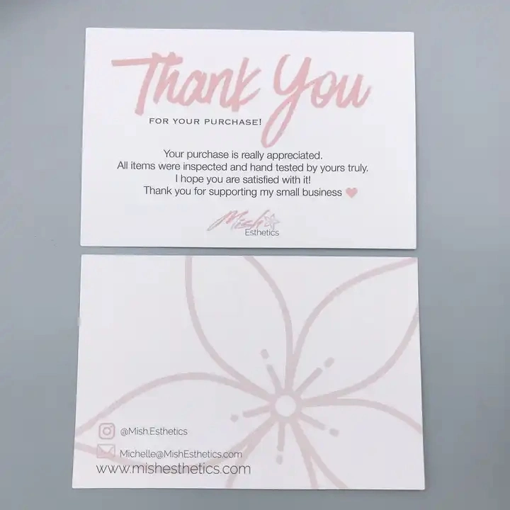 High quality/High cost performance  Cheap Paper Insert Thank You Business Card with Own Logo