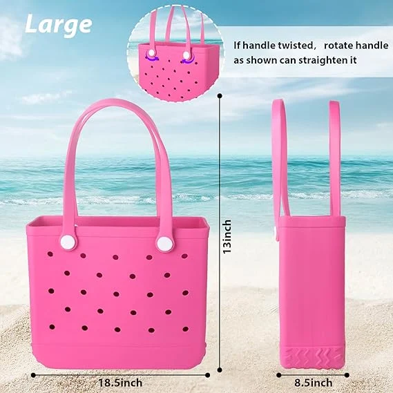 EVA Beach Tote Bag Bogg Bag Portable Handbag with Holes for The Beach Boat Pool Sports