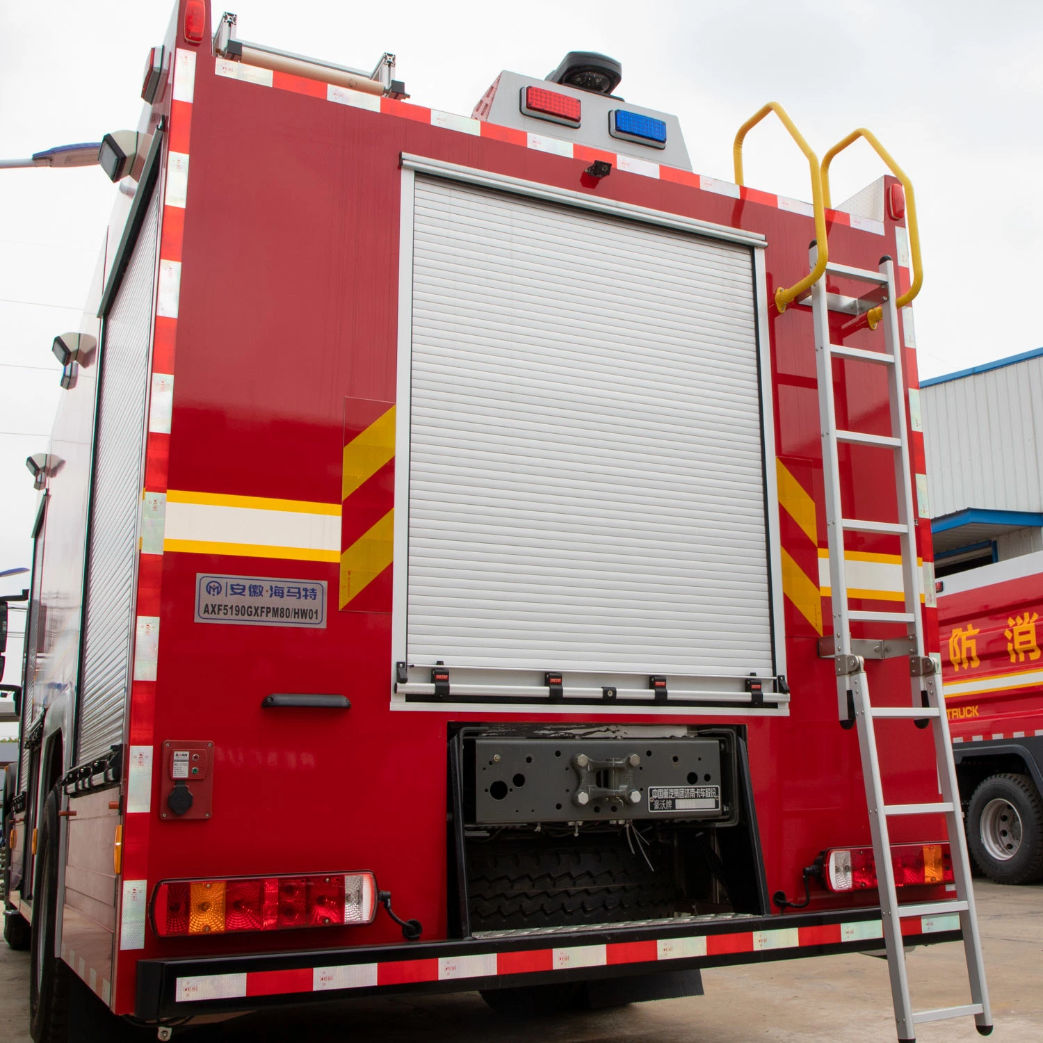 Feuerwehrauto Notdienst Fahrzeug Zurück Aluminium Trittleiter