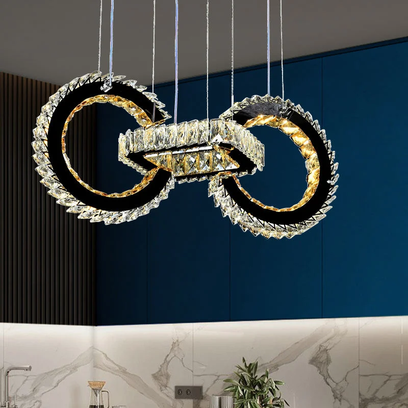 LED vidrio lámpara colgante grande decoración decoración moderna Chandelier de cristal L