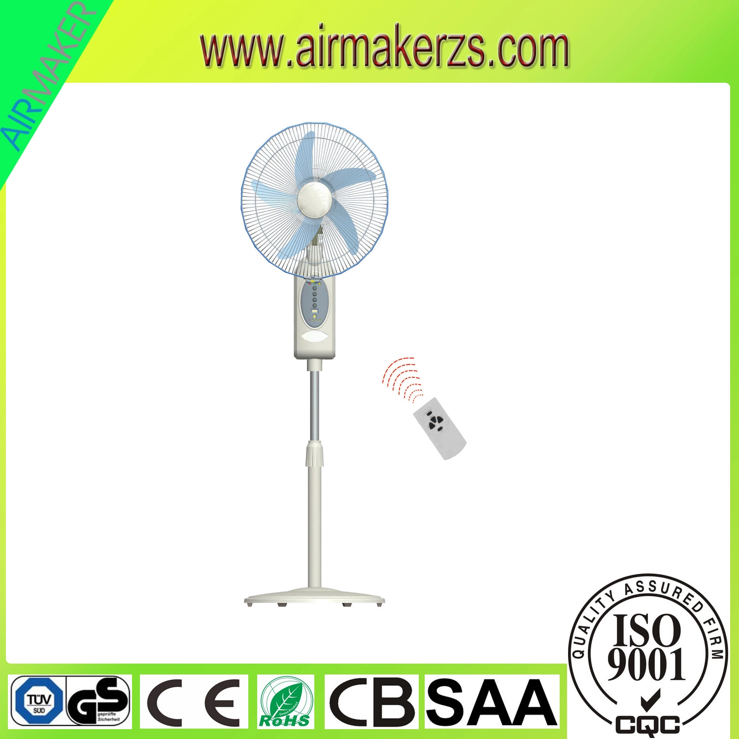 16" AC/DC Rechargeable Emergency Stand Fan with Remote Controller