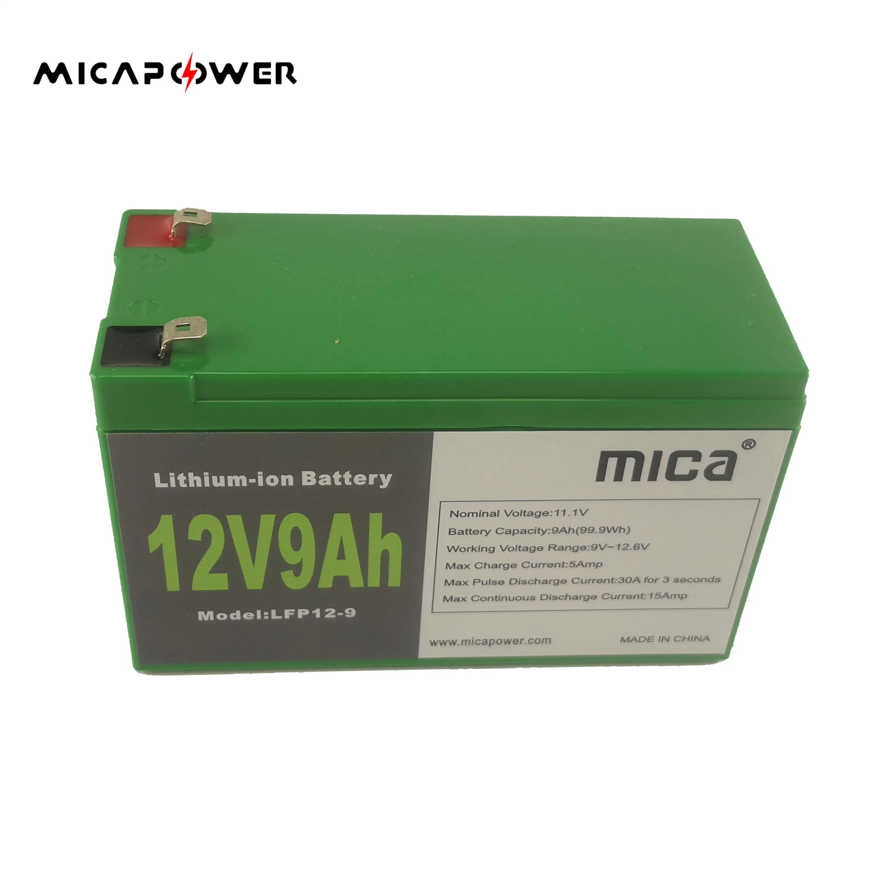 Mica 12V 9ah 1kwh Lead Acid Batteries Rechargeable Lithium Ion Battery