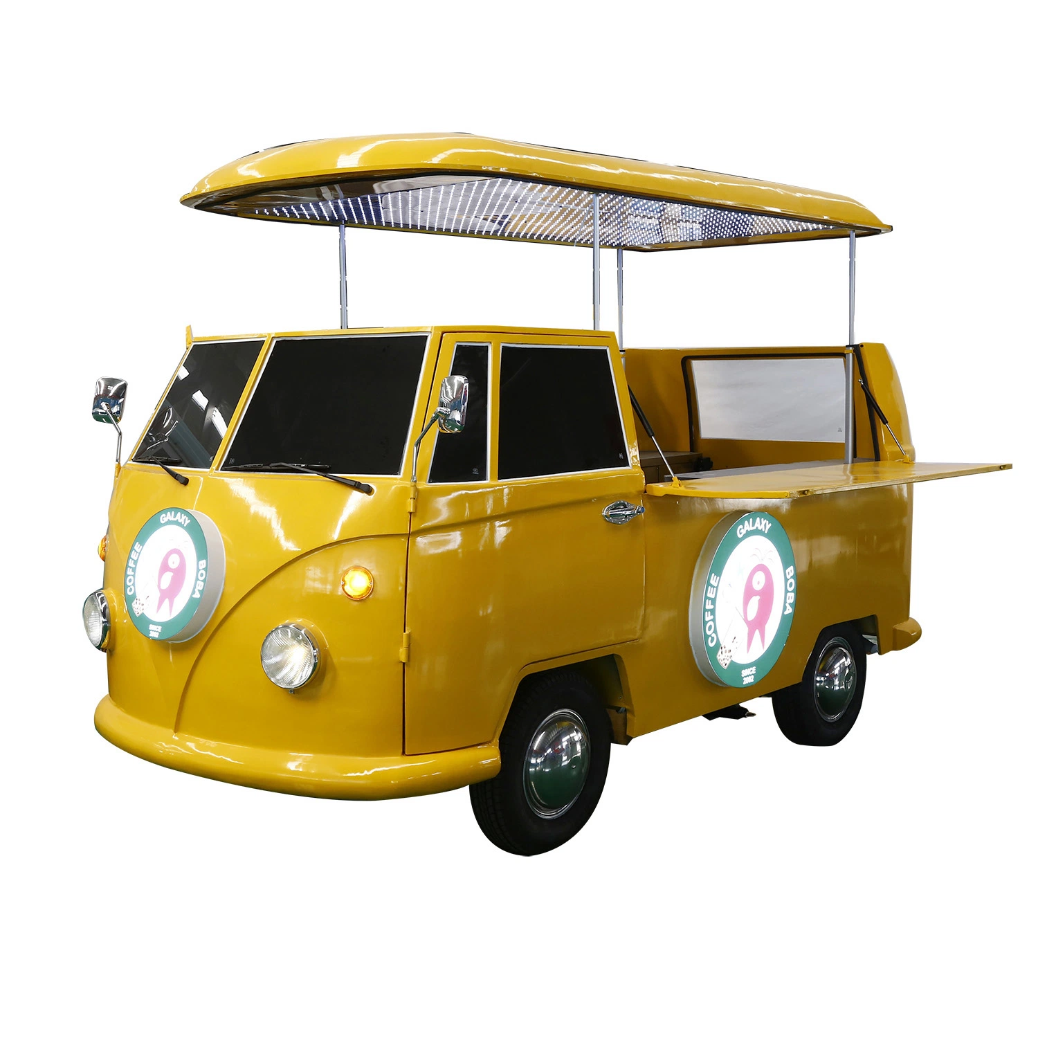 Yellow Traction Mobile Fryer Griddle AC Popcorn Fast Food Truck