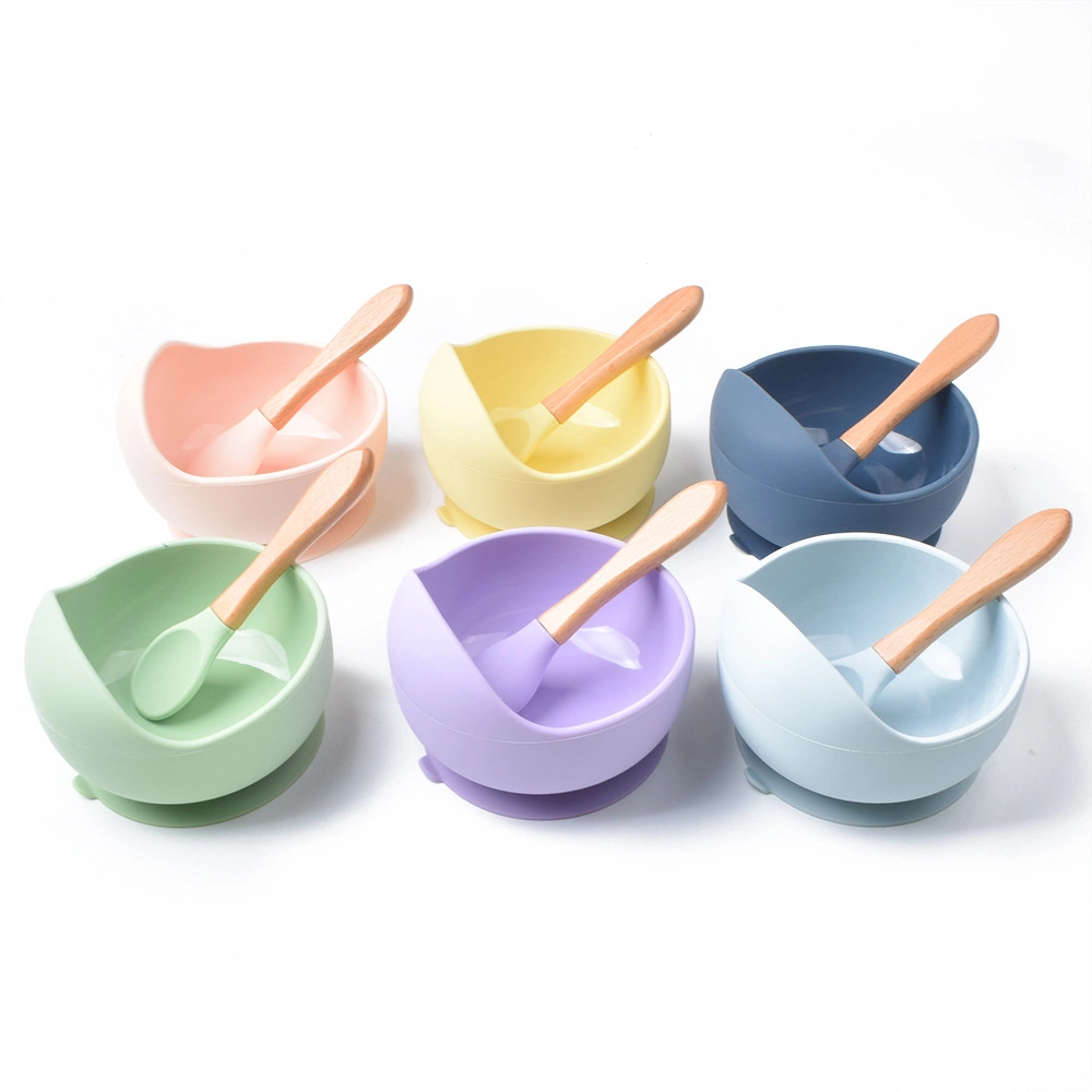 BPA Free Special Design Portable Silicone Suction Baby Food Feeding Bowl