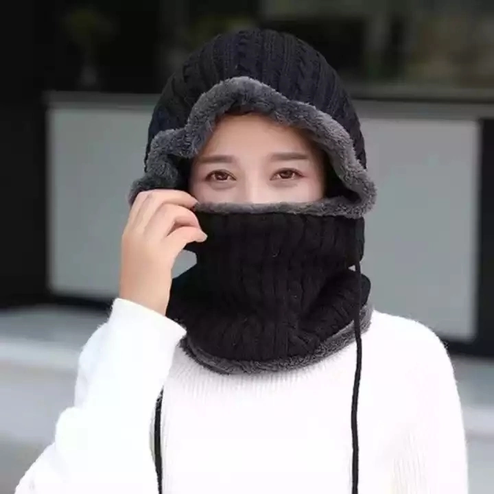 Wholesale/Supplier Ski Mask Soft Warm Beanie Windproof Thicken Knitted Beanie Scarf Set