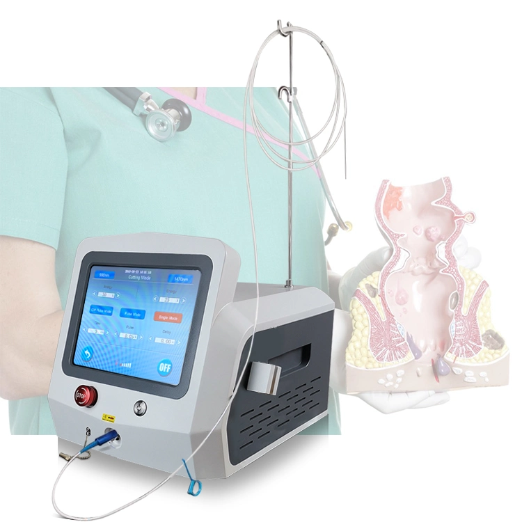 Class IV 47W Best Effective Proctology Surgical Laser Anal Fistula Hemorrhoid Fissure Surgery Medical Dual Waves 980nm 1470nm Diode Laser Equipment