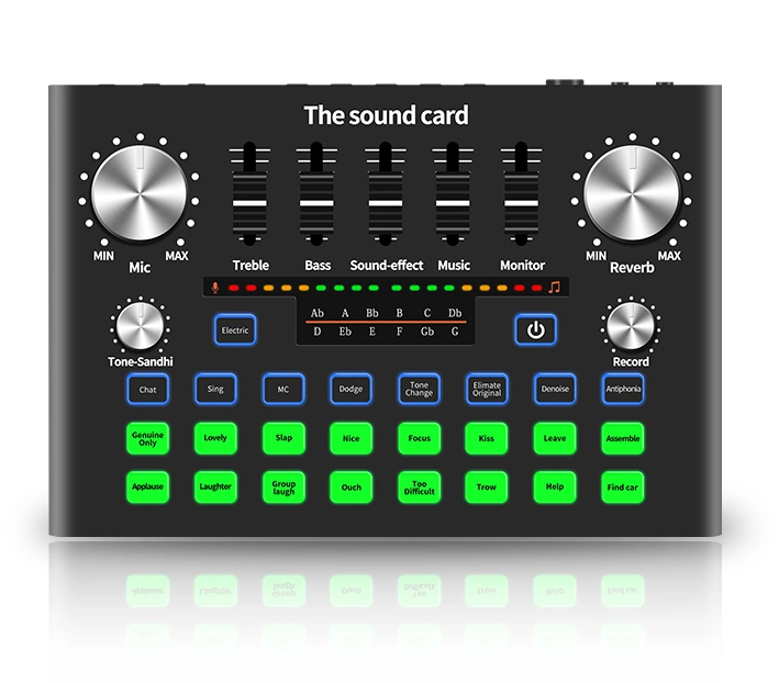 Podcast Equipment Kit Bluetooth Wireless Audio Sound Cards with 8 Effect Mode for Singing, Live Streaming Phone, PC Speaker, Mic