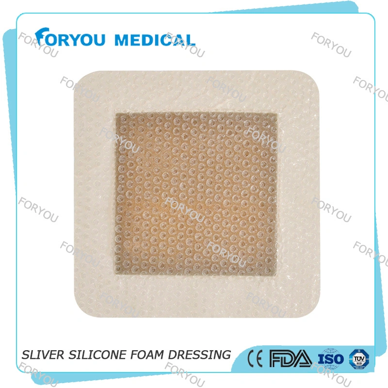 FDA 510k Diabetic Ulcer Treatment Silicone Antibacterial Foam Dressing with Border