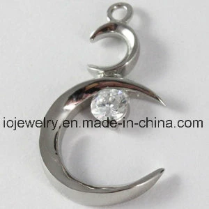 Custom 316 Stainless Steel Anchor Charm Pendant with CZ