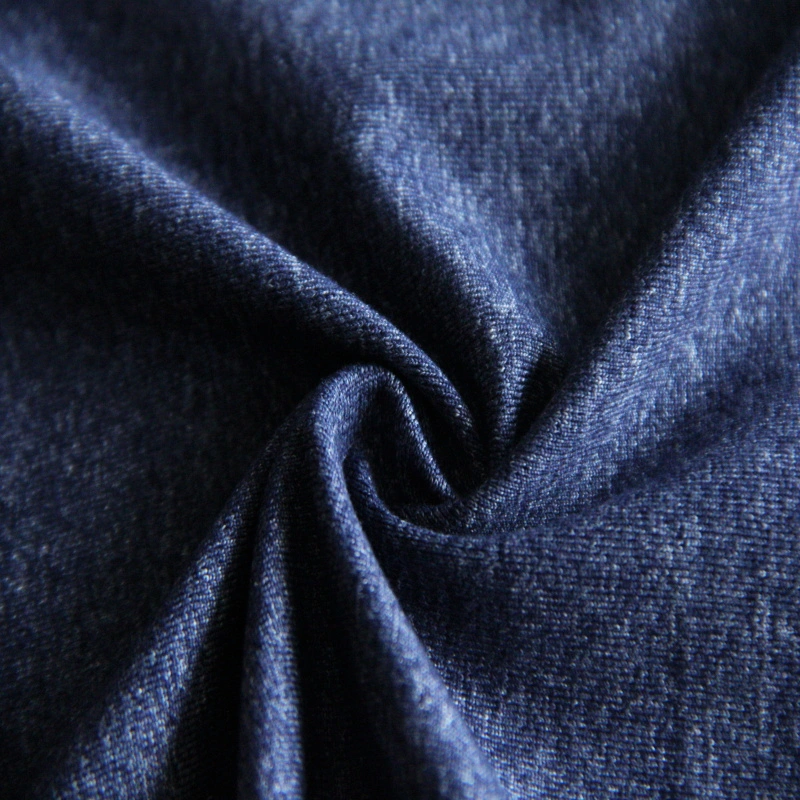Com Nylon poliéster tricotado de licra Melange Jersey Fabric para roupa interior/calções de banho/Sportswear