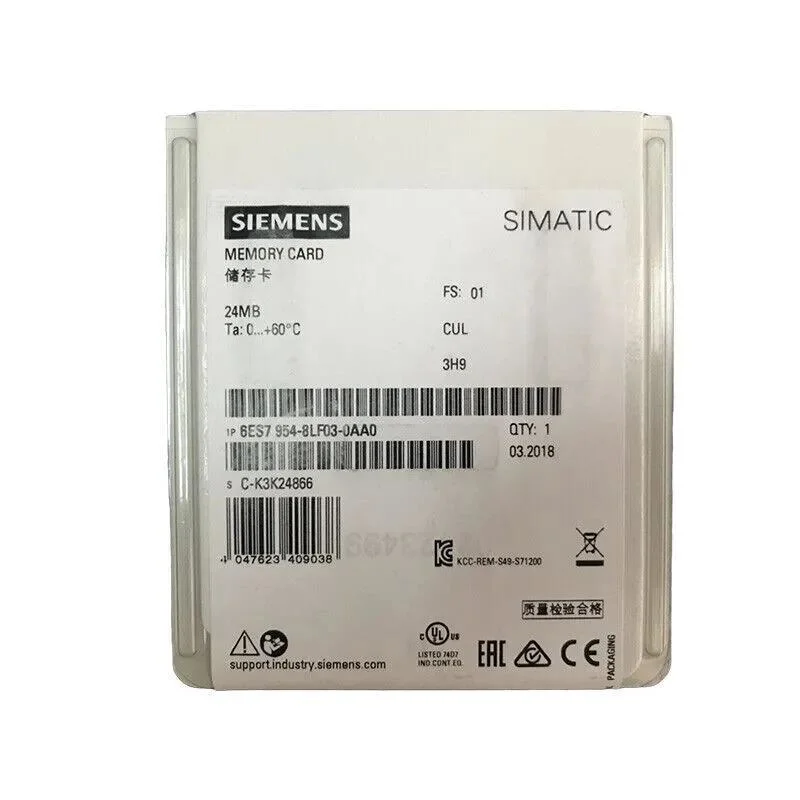 6es7954-8lf03-0AA0 Simatic S7, cartão de memória para S7-1X00 CPU/Sinamics, 3, 3 V Flash, 24 Mbyte