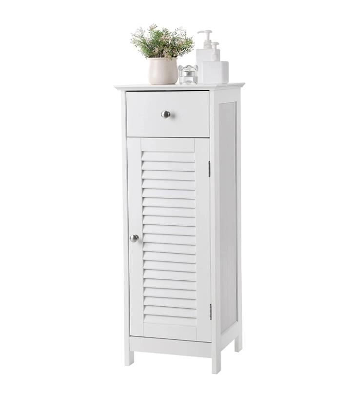 Wooden Bathroom Floor Cabinet Storage Organizer Set with Drawer