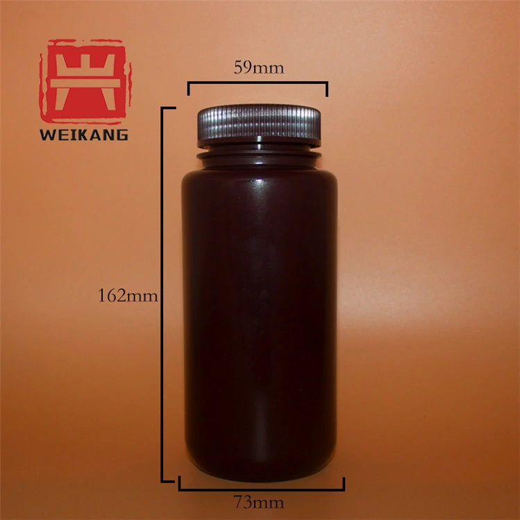 Plastic 250ml 500ml Amber Reagent Bottle with Screw Cap