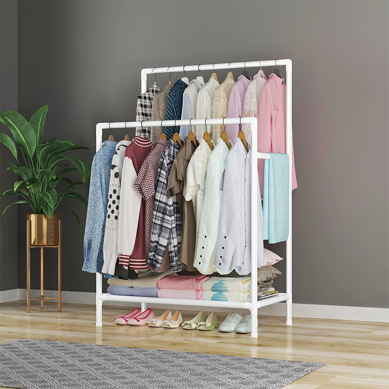 Modern Hanging Garment Display Rack Golden Clothing Display Stand for Shop Space-Saving Coat Rack