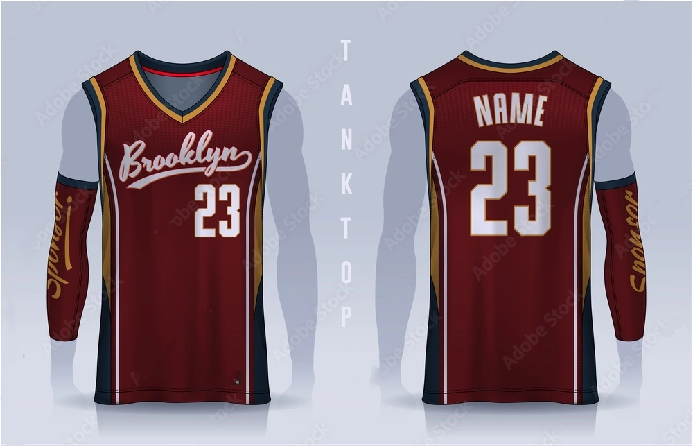 Red Polyester Chicago City Mesh Básquetbol Jersey con Logos