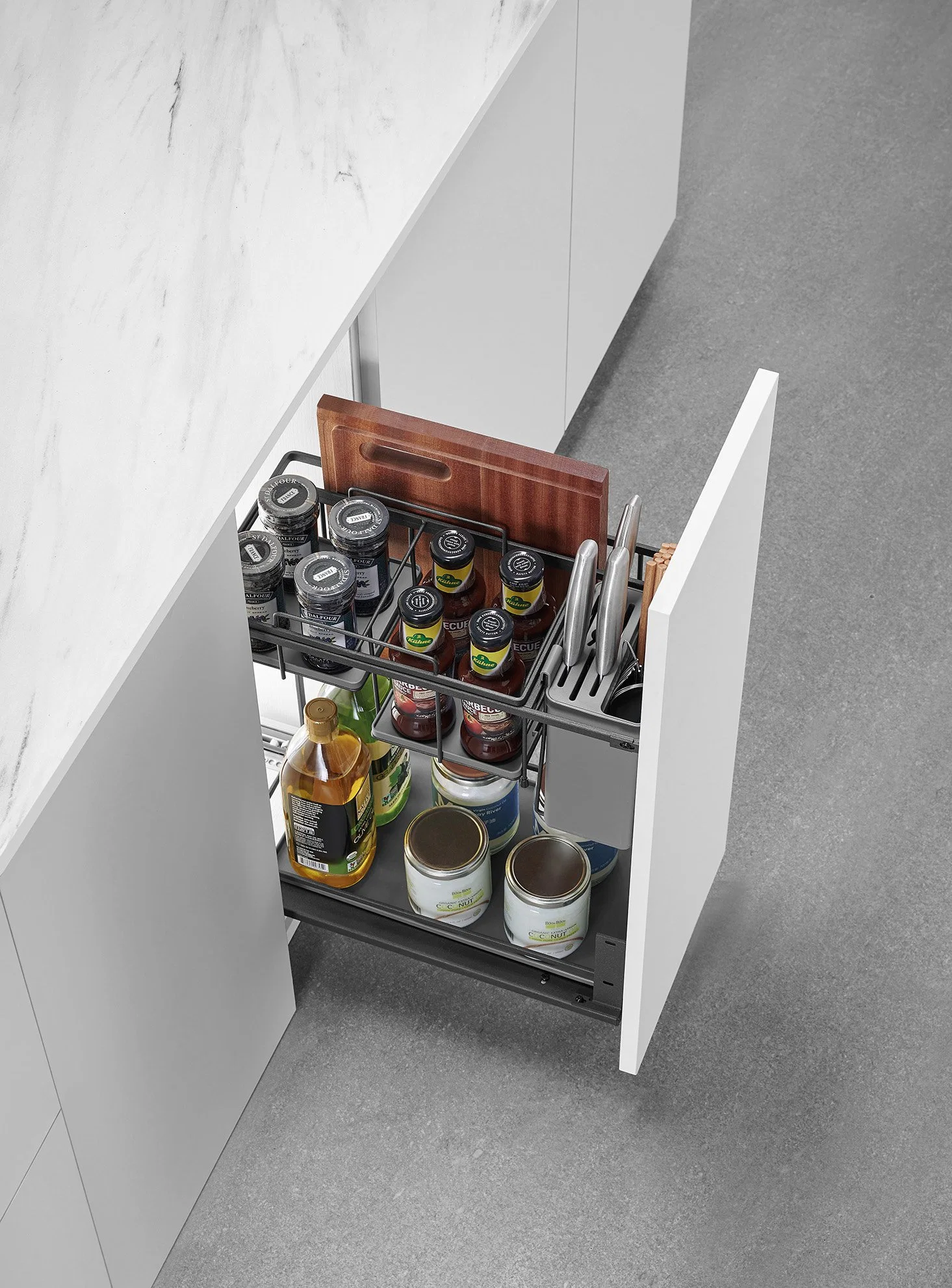 Kitchen Accessories Cabinet Storage Rack Soft Close Pull-out Drawer Basket