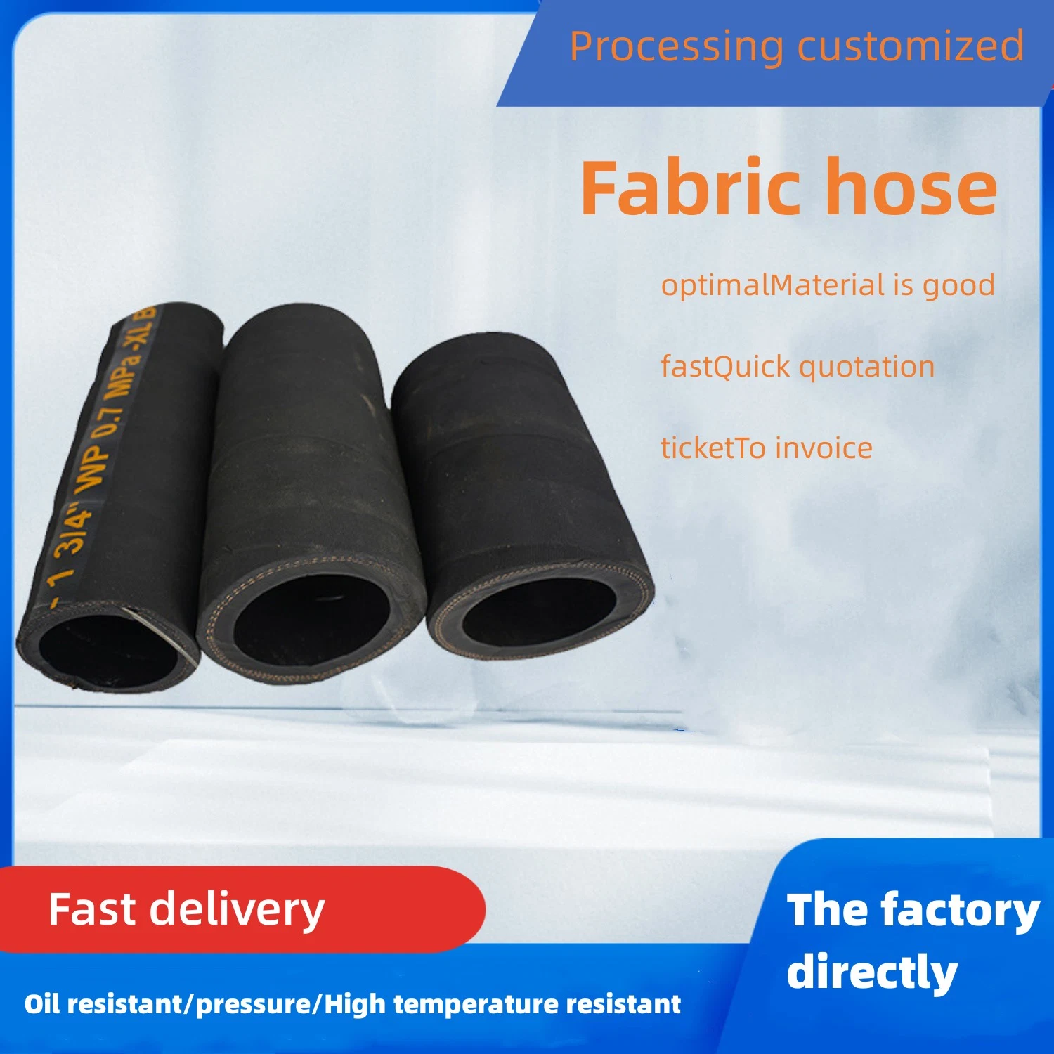 Manufacturer Directly Supplies Flame-Retardant Oil-Resistant Low-Pressure Sandblasting with Cloth Clips Rubber Hoses