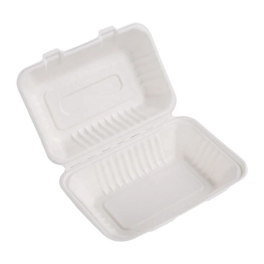 Caja de papel de 9" desechable biodegradable para cena Para comida Takeout