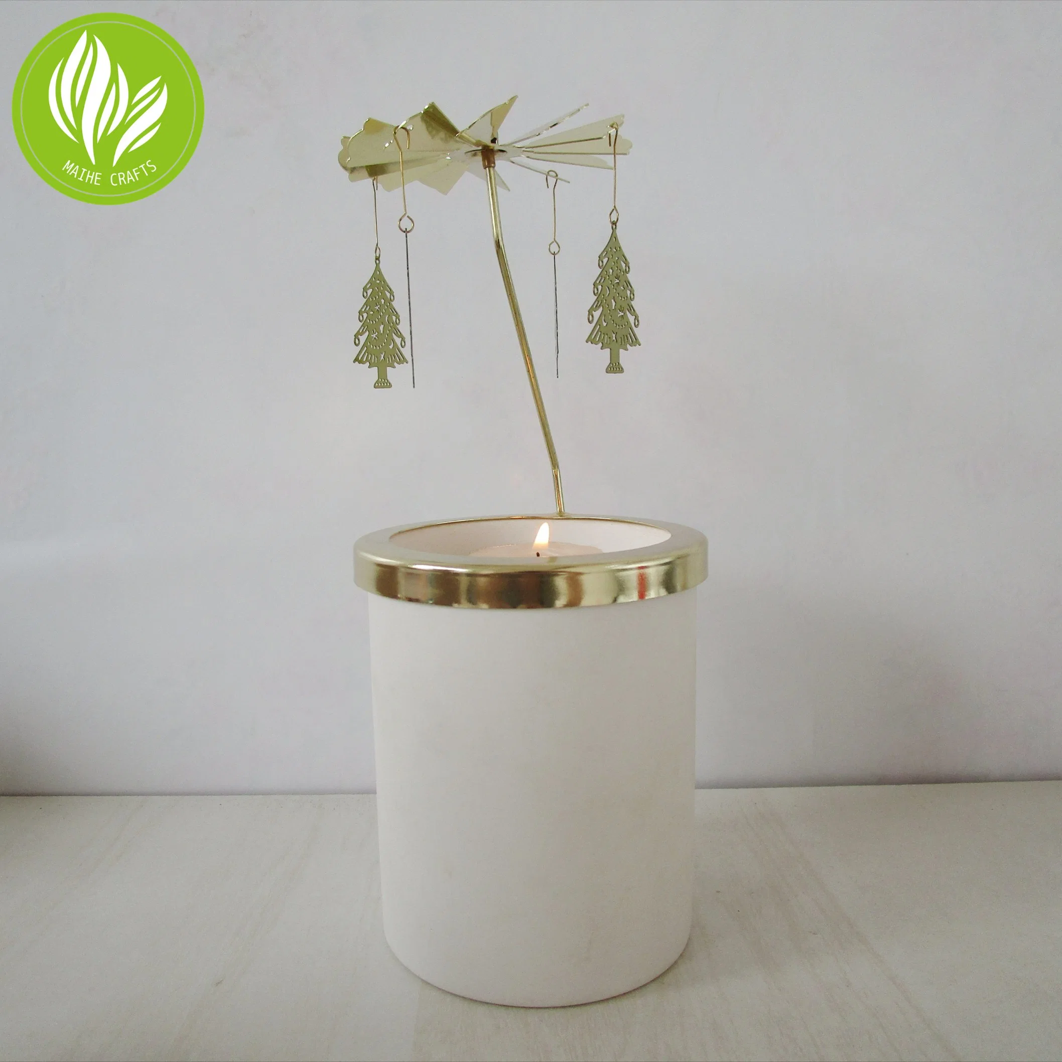 Christmas Tree Design Rotation Candlestick Decoration Candle Holder Design