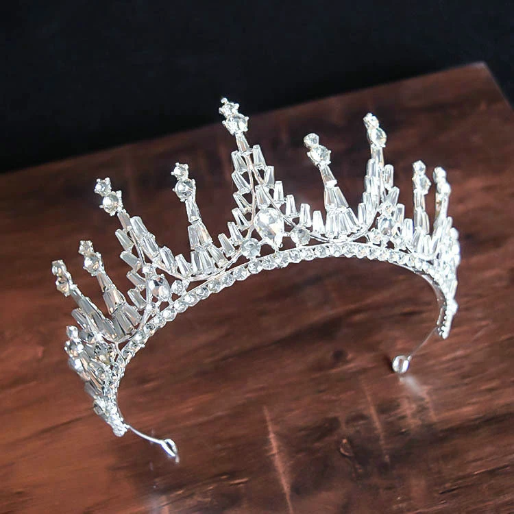 New Bridal Crown Headdress Wedding Jewelry European Crystal Queen Crown Wedding Jewelry