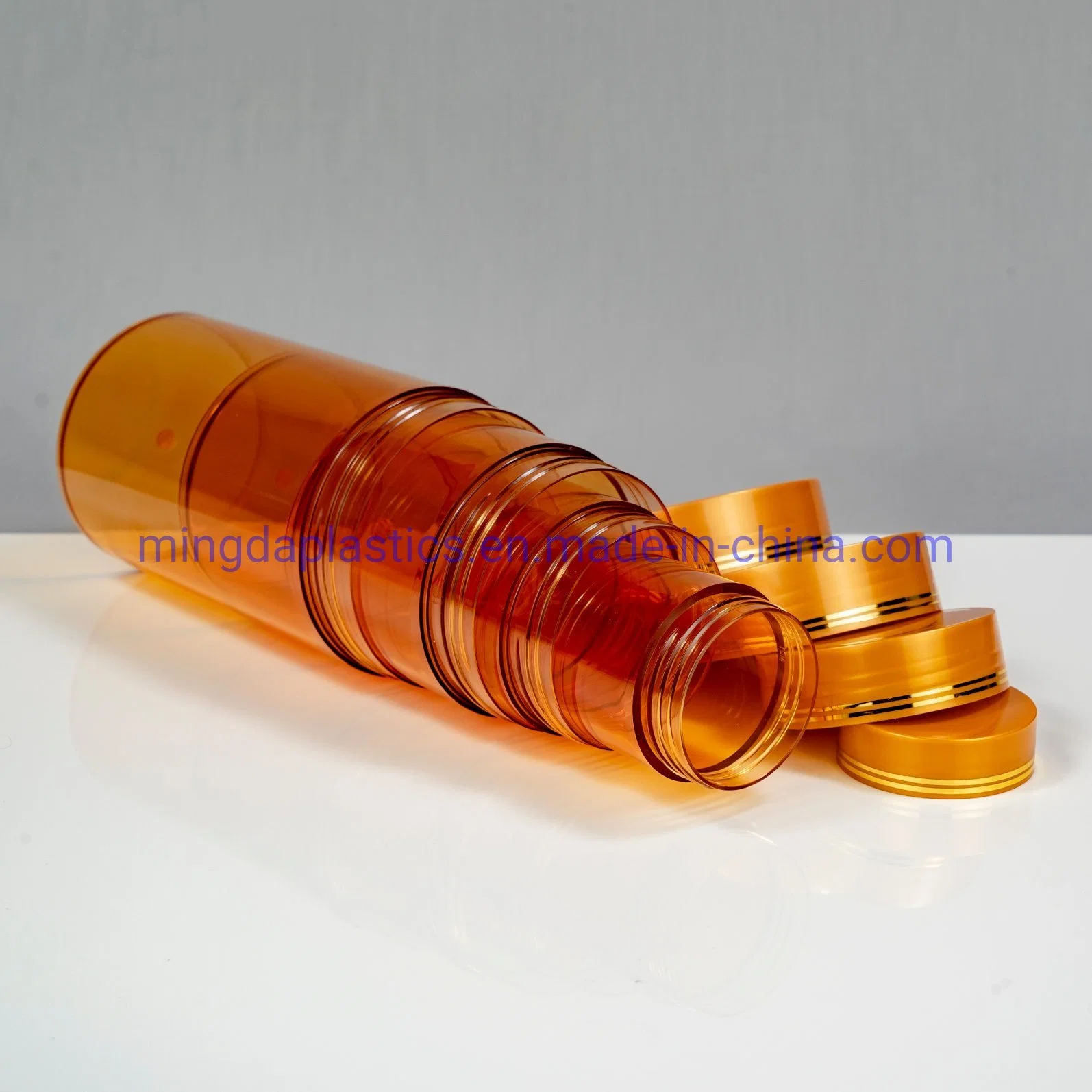 500ml Amber Straight Side Plastic Packaging Acrylic Similiar Supplement Pet Round Bottle Supplier