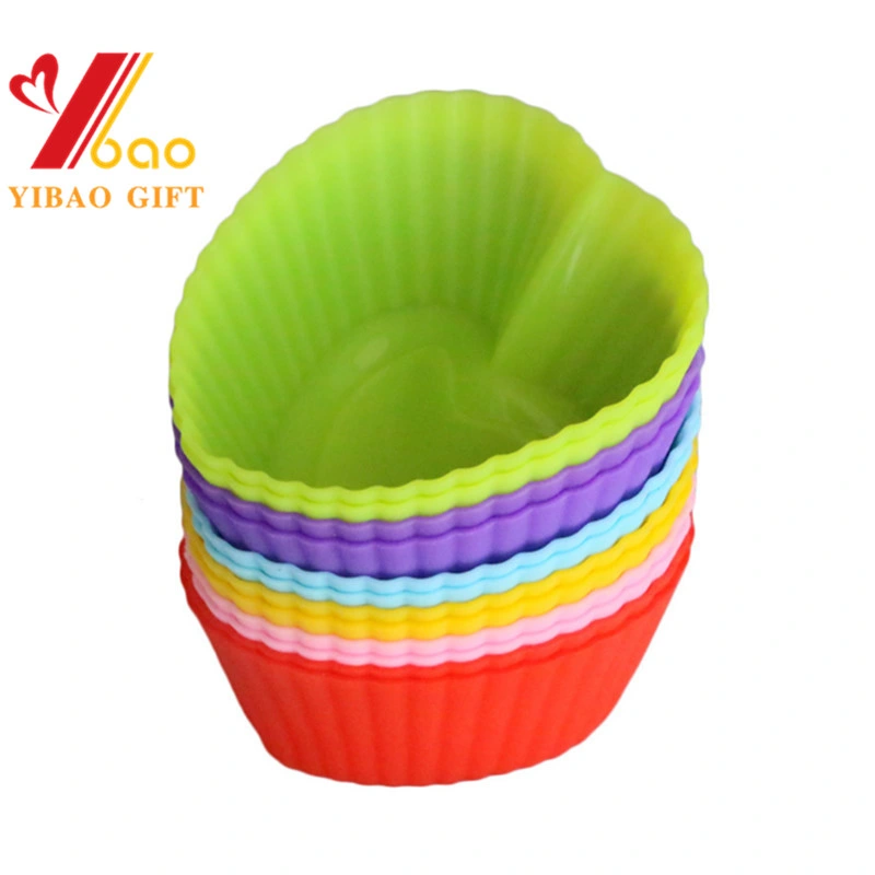 100% Food Grade Custom Heart Shape Silikon Cake Cup Cake Backform (XY-CC-04)