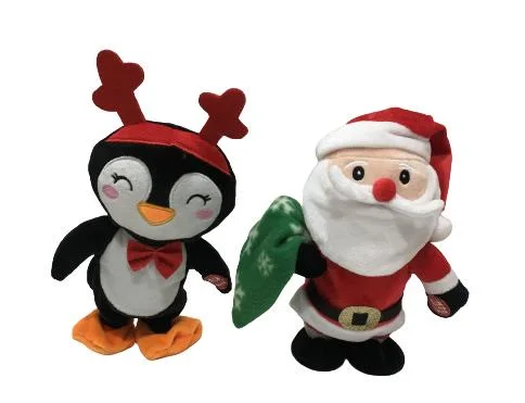 Chinese Manufacture Xmas Plush Gift Musical Dancing Xmas Plush Reindeer & Santa Kids Xmas Gift BSCI Factory