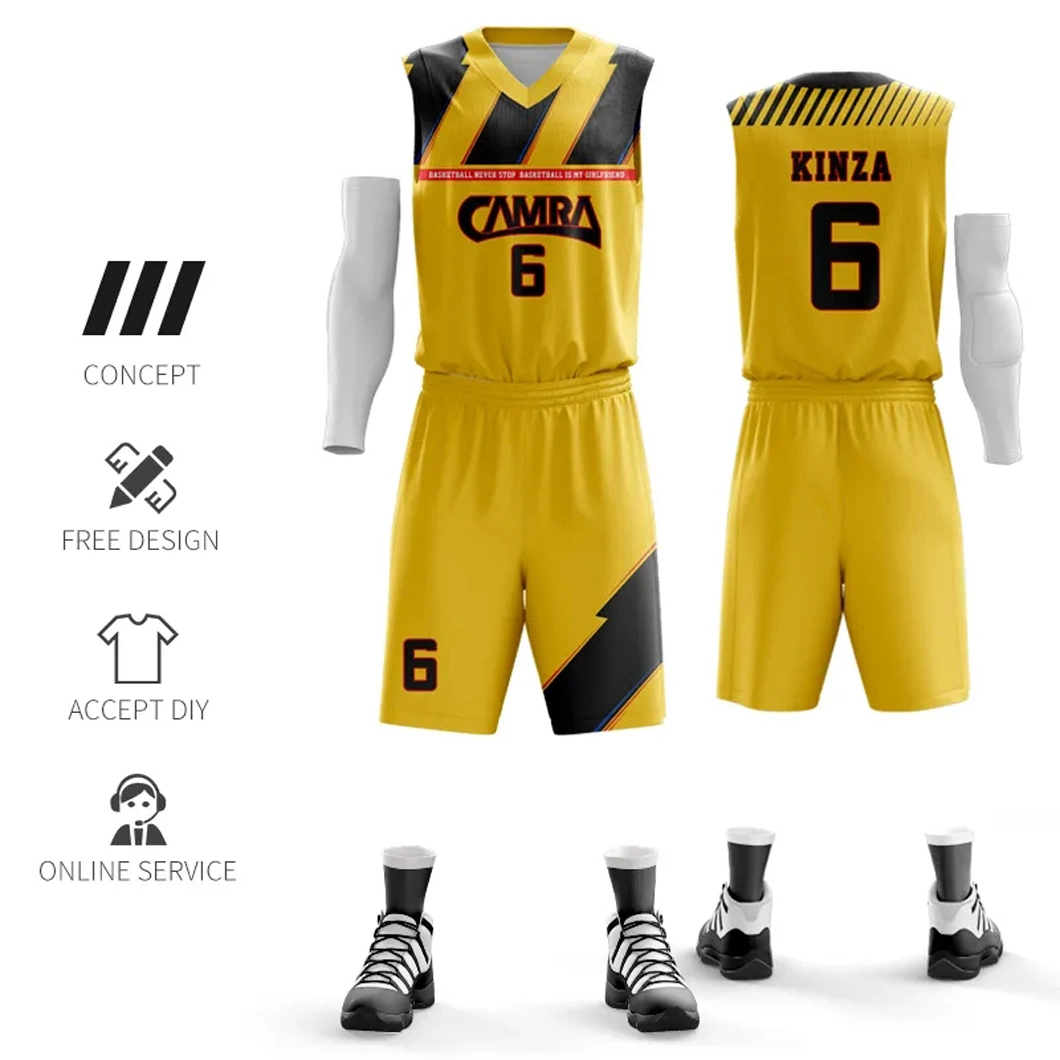 Camisola de basquetebol e calções de basquetebol atacado OEM Sublimation Team