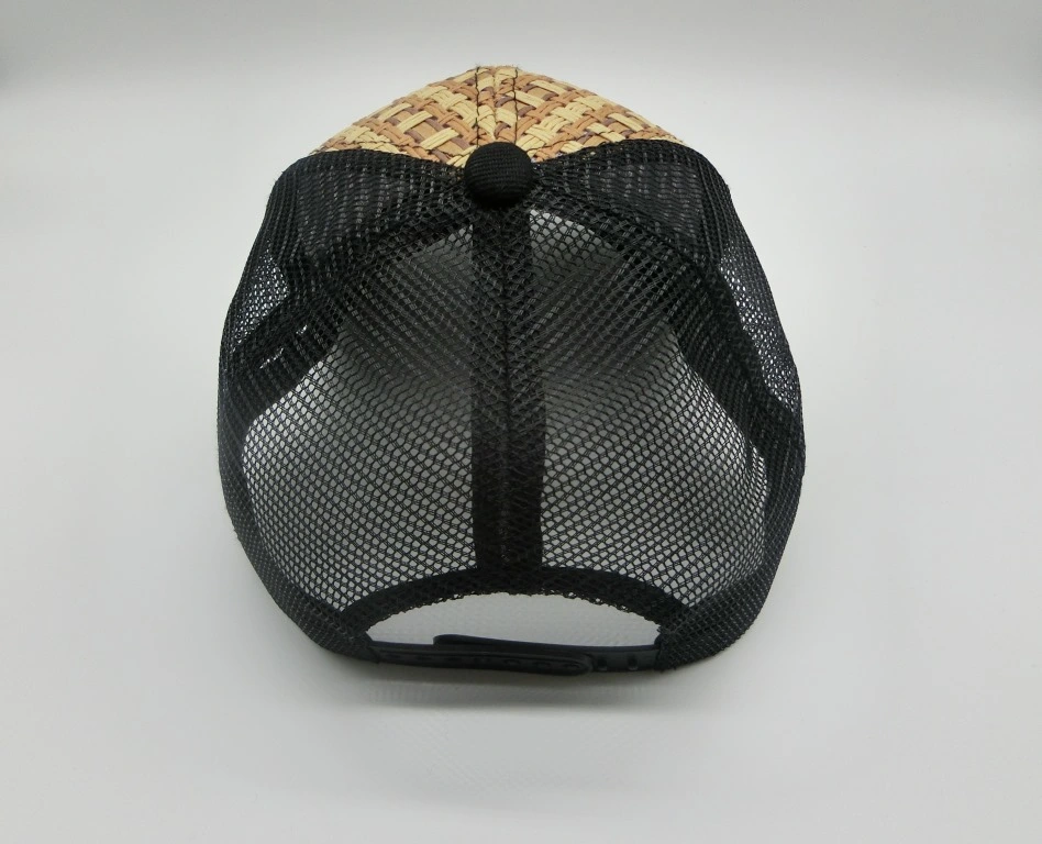 Fashion Straw Fabric Mesh Trucker Blank Baseball Caps for Summer