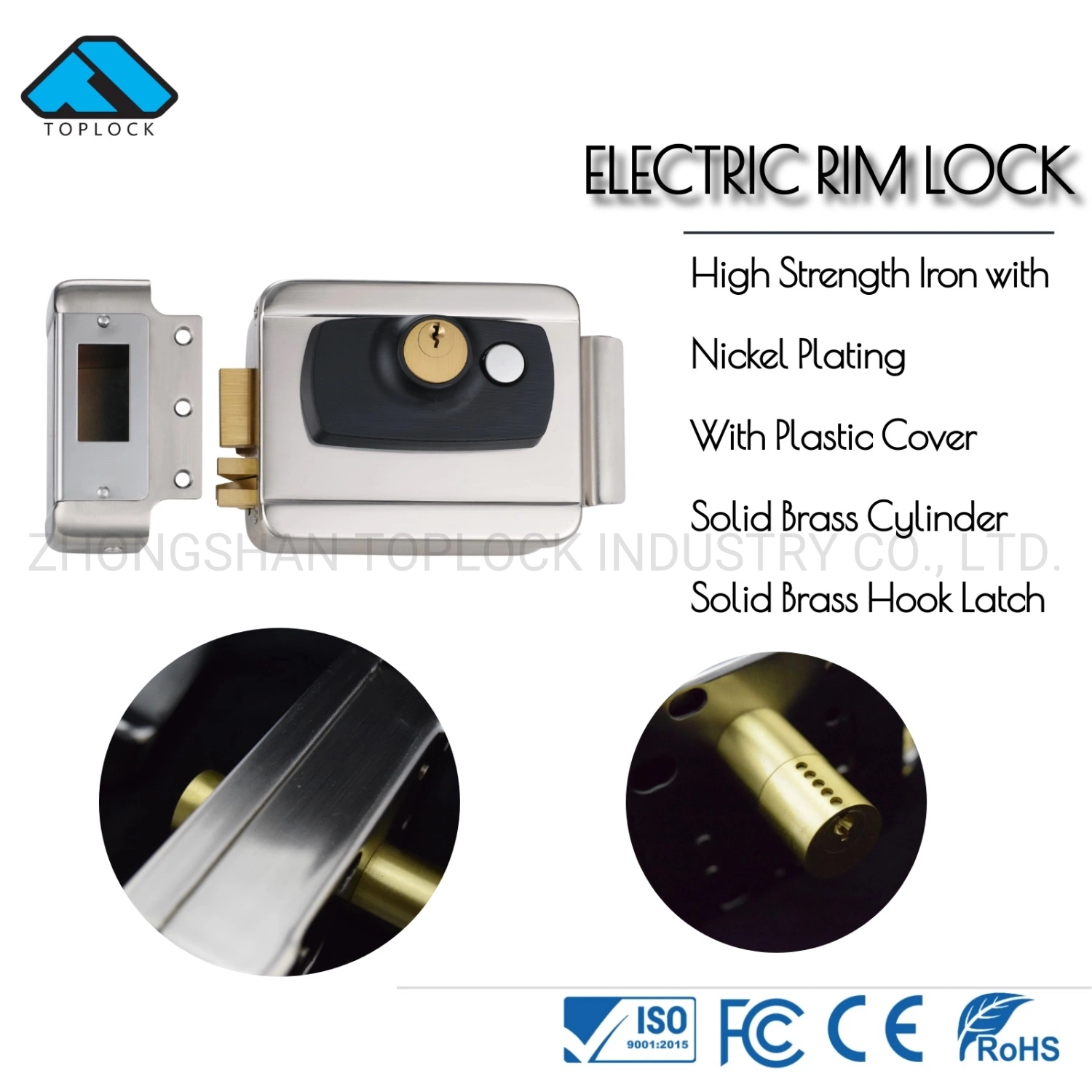 Electric Lock Electronic Door Lock Intelligent Rim Lock with Plastic Cover