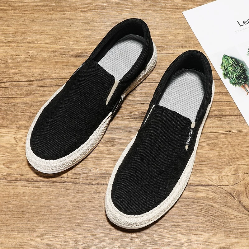 Summer Canvas Cloth Straw Shoe Male Youth Breathable Recreational Footwear Ex-22c4122