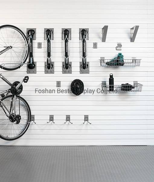 China Manufacure White Display PVC Plastic Slatwall for Bike Shop Display Design Decoration